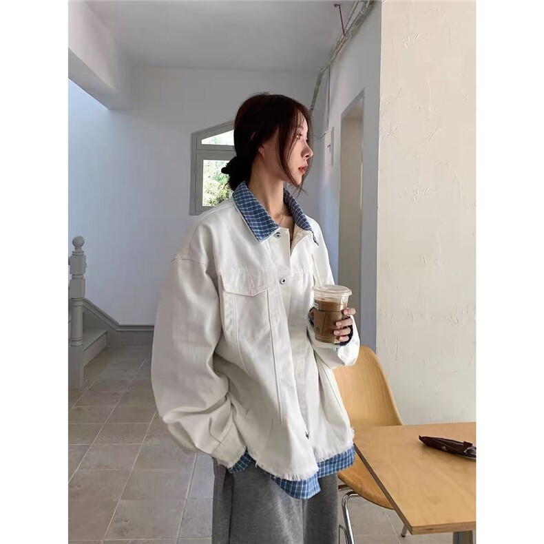 日系复古设计感水洗撞色拼接牛仔外套宽松翻领夹克潮JK999-P73，男装工装外套，星座208-5