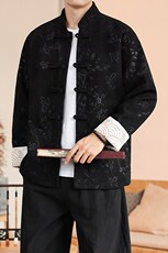 24秋冬风盘扣复古灯芯绒休闲夹克外套唐装新中式潮H337/P110，男装夹克，电商A221A