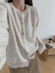 时尚亮片羊毛开衫 秋冬必备保暖针织衫 显瘦百搭款图片