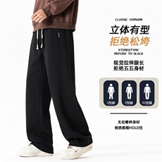 2025男秋季潮牌时尚运动裤宽松直筒阔腿休闲卫裤Z6901-P38，男装休闲裤，星座610（原A335）