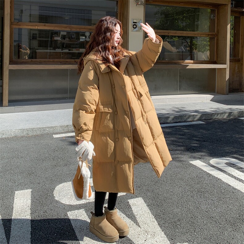 【已出货】50白鸭绒双排扣长款连帽羽绒服2C372-872-P335控498,女装羽绒服,2C372