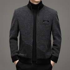 商务休闲气质夹克中青年男秋冬宽松百搭呢子立领外套ZG2802-P295,男装夹克,电商B212（原钱塘6029）