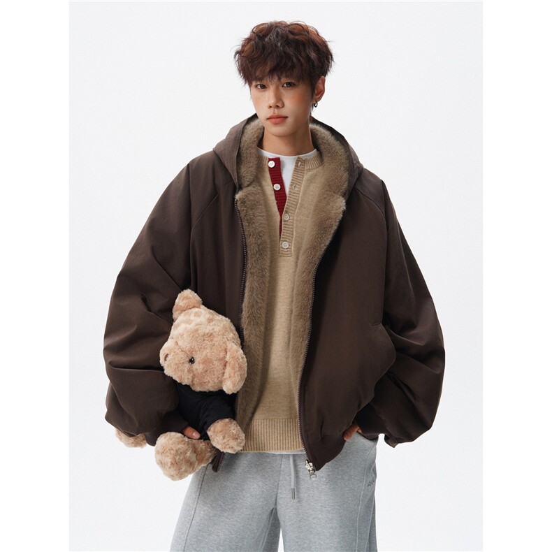 两面穿座山雕棉衣男冬美式痞帅保暖连帽棉服情侣外套LXZ3099-P113,男装棉衣,星座1008