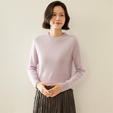2024秋冬新款35%羊绒女士7针平面圆领羊绒衫，女装羊绒衫，纳丰羊绒