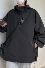 JK8010/P55春装新款现货中性风冲锋衣男女宽松套头夹克个性外套男，男装夹克，电商A141