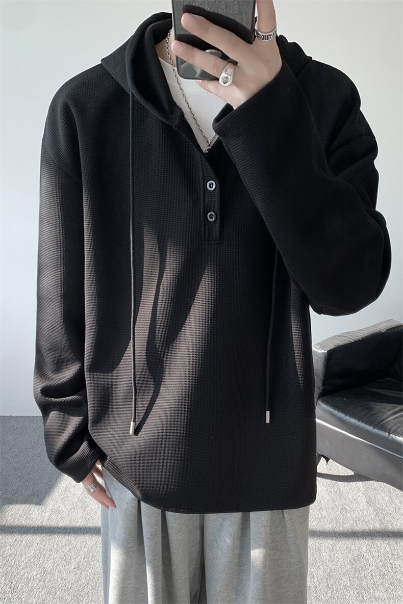 连帽卫衣男春季新款港风宽松华夫格大码长袖套头上衣CH59-P38,男装卫衣,星座214-3