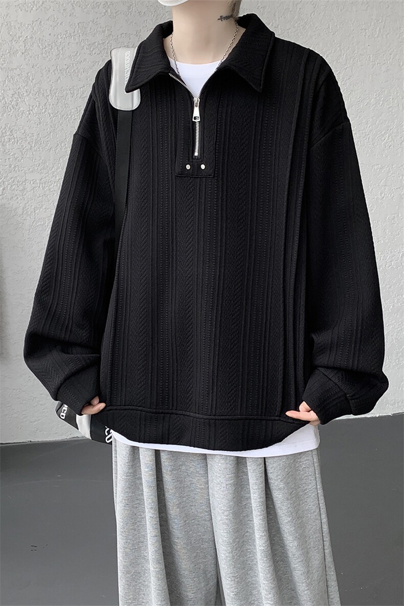 现货WY10167-特P45控88新款高品质大码百搭宽松半拉链卫衣男,男装卫衣,电商A059