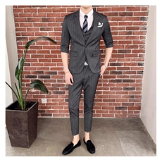 夏季薄款中袖男装西服套装三件套礼服W8010-P255，男装西服，星座1012