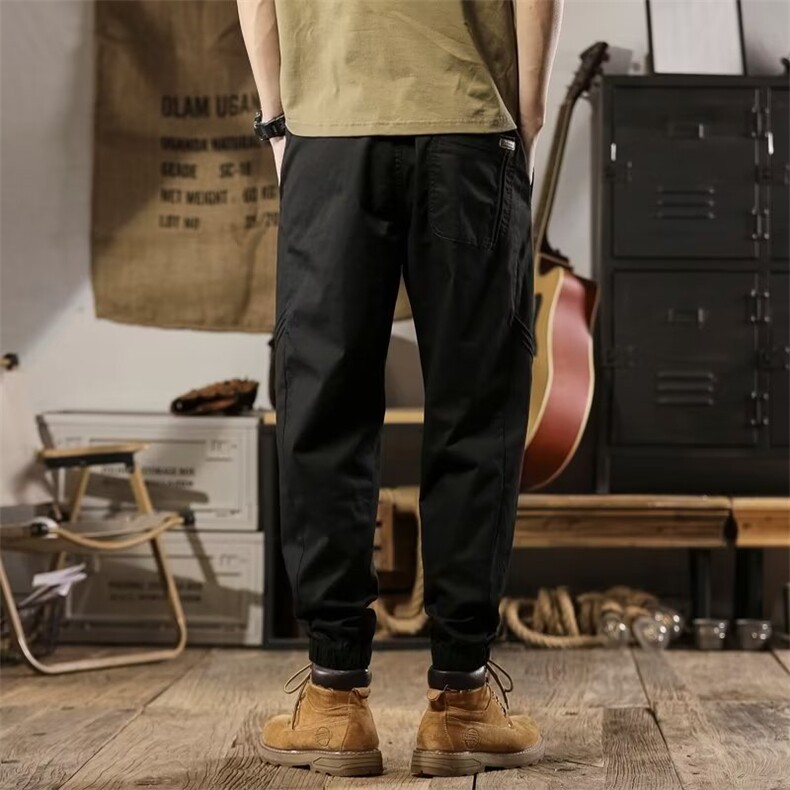 美式重磅复古工装裤男春秋新款宽松潮牌哈伦休闲原创束脚裤男K79,男装工装外套,星座310B-1