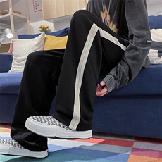 新款男生潮流休闲裤时尚宽松潮牌港风阔腿百搭显高卫裤D181/P32，男装休闲裤，星座506