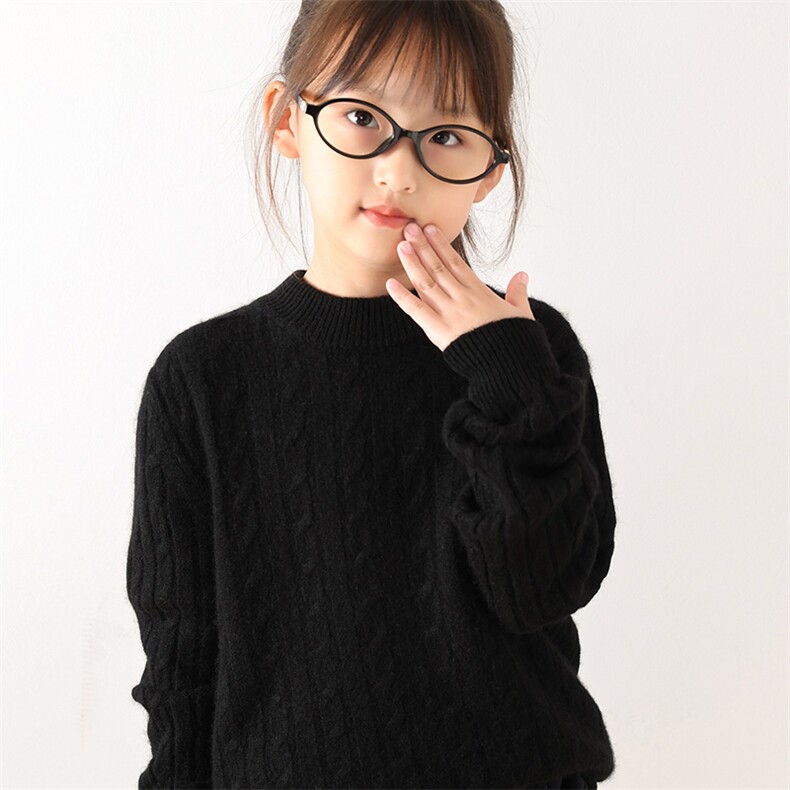秋冬季新款舒适时尚百搭半高领麻花儿童针织衫,童装儿童针织衫,质第童装店