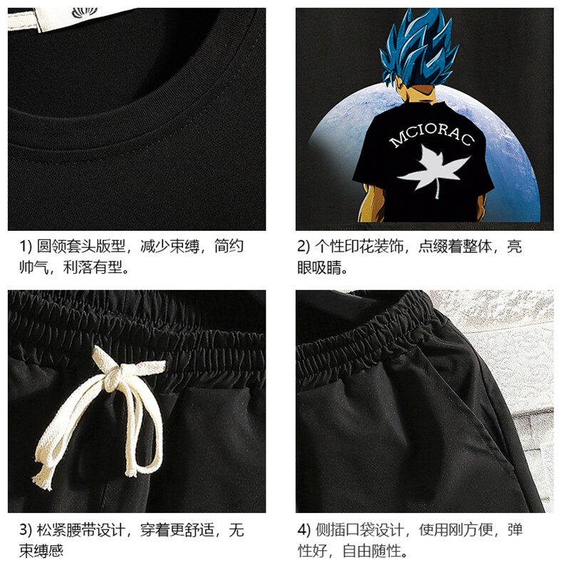 TD56154-P35短袖t恤套装男短裤两件套男装搭配一套帅气,男装T恤,电商A040A