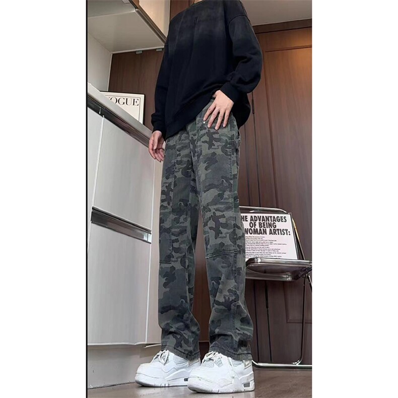秋季美式ins高街hiphop迷彩水洗伐木裤工装货号K2312P55图片