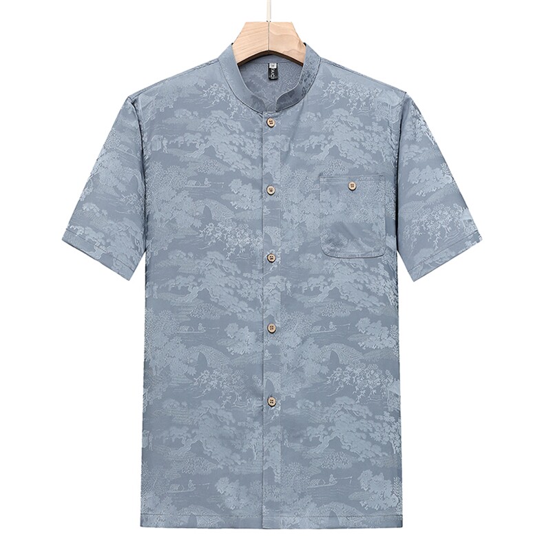 夏季中老年男士中式唐装风香云纱居士服汉服上衣TRS2305-P60,男装T恤,星座1105-3