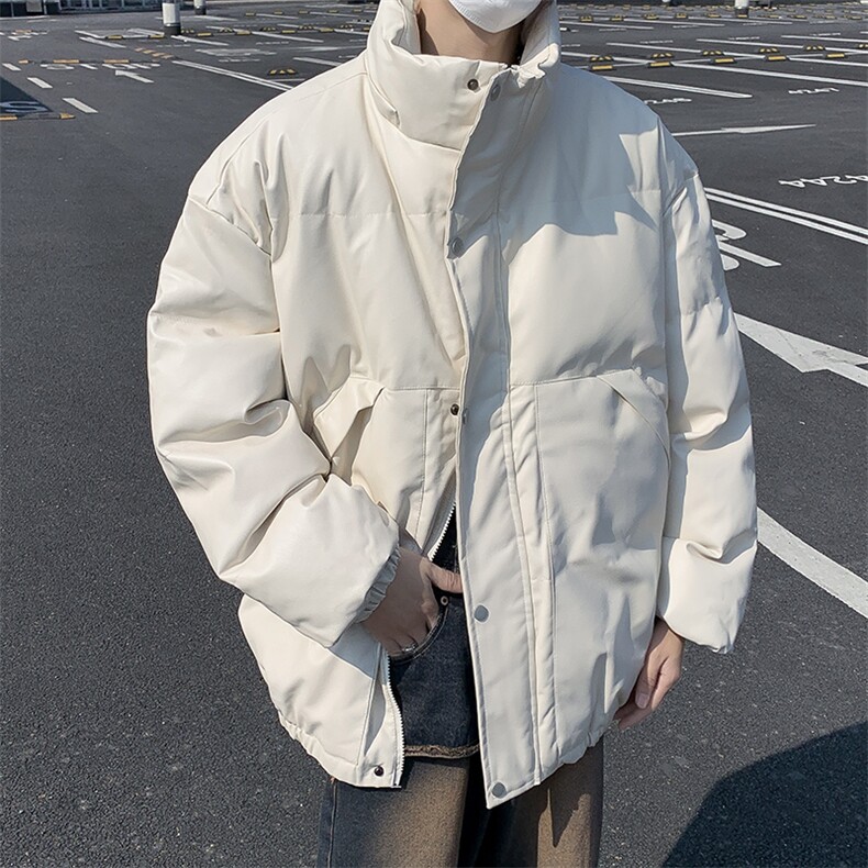 皮棉服男韩版潮流高街帅气加厚2024冬季新款ins宽松棉衣MF152-P89图片