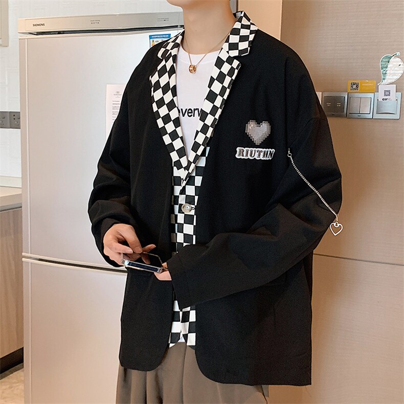 小西服男春秋装拼接男装上衣XF1599-P115,男装西服,星座210-1