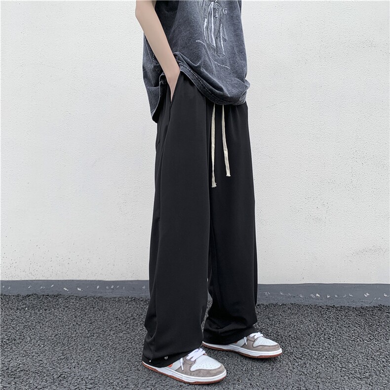 直播款春夏冰丝裤宽松休闲裤拖地裤垂感小西裤A017K609P50,男装西裤,电商A017