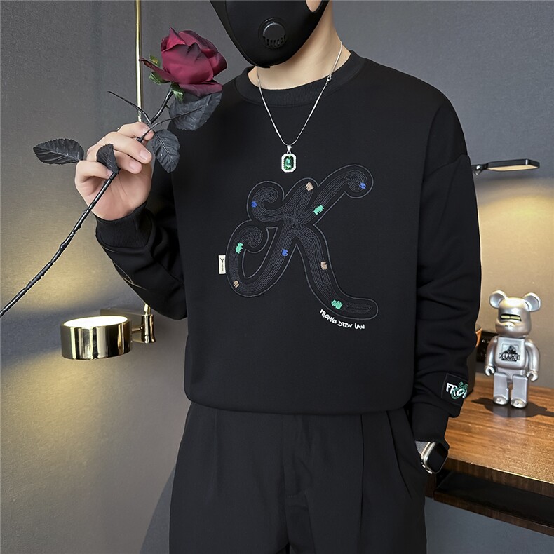 重工刺绣潮流卫衣男社会小伙店主风301C-WY17P68控98加绒P78,男装卫衣,星座301C（原B323）