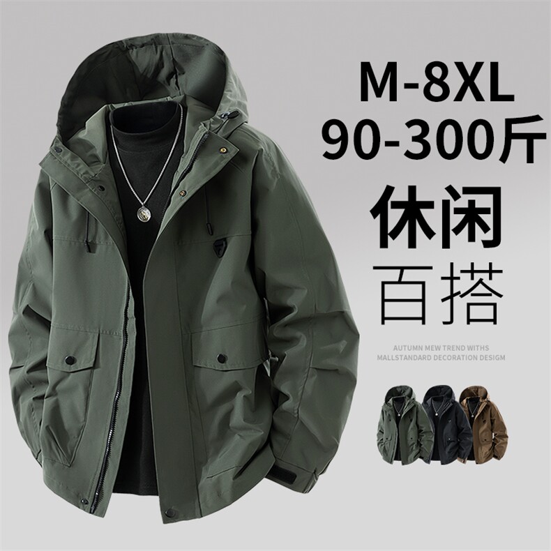 8503-P75大码控138秋季大码连帽夹克外套图片