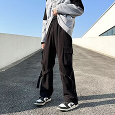 工装裤男港风潮流大口袋高街帅气2023春夏季新款ins长裤K3563-P41，男装休闲裤，星座412-2