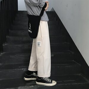 703-K181-P50 秋季港风男士 阔腿直筒休闲长裤图片