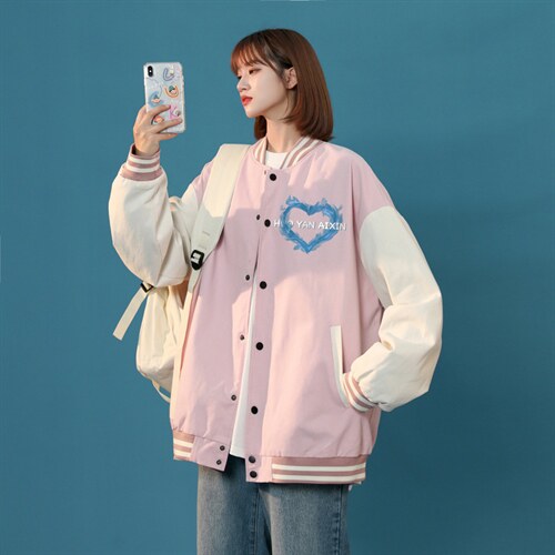中性风 春秋季情侣棒球服男女休闲夹克女时尚外套男BQF300-P50图片
