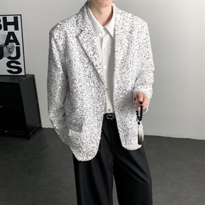 春装闪闪亮珠片亮面晚会年会夜店舞台装男演出服西装夜店歌手外套图片
