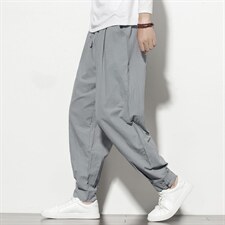 风盘扣裤子大码灯笼裤男士休闲裤男宽松哈伦裤小脚裤903P50,男装休闲裤,钱塘788(原4013)