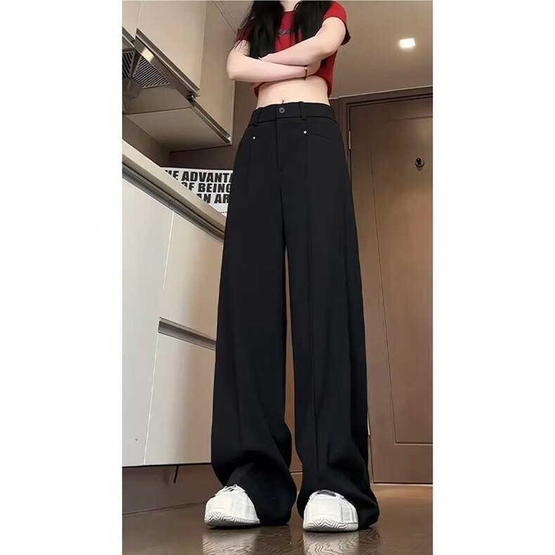 【网图现货】美式直筒铆钉设计感宽松西裤K15/P50,女装休闲裤,星座205-3