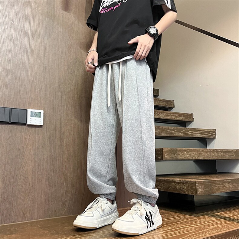 2025春夏款港风宽松设计感休闲百搭束脚卫裤休闲裤K24115-P40,男装休闲裤,星座717