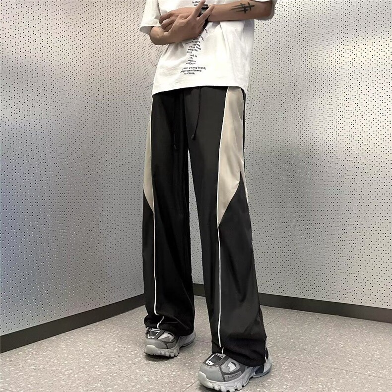 潮条纹宽松型时尚潮牌直筒慵懒长裤夏季男休闲裤运动裤KK103-40,女装休闲裤,星座911-3
