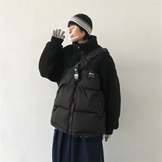 网络图现货潮ins复古拼接棉衣男保暖羊羔绒港风面包服JG34-P50，男装棉衣，星座715-7