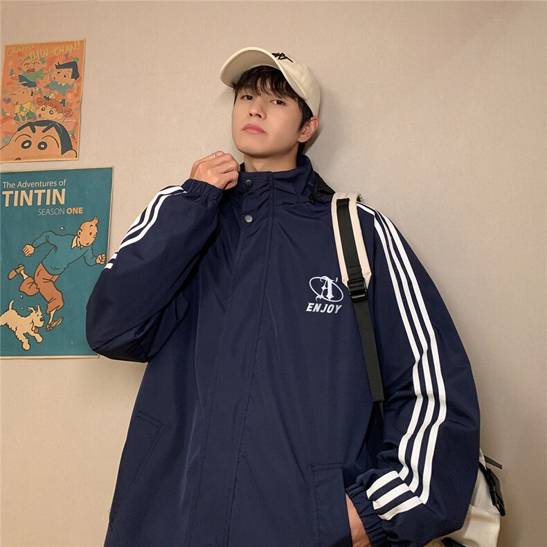 特批名宿风时尚连帽条纹字母印花夹克A247-TPJK5027特批45,男装夹克,电商A247