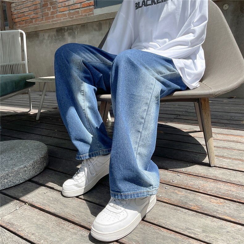 四季主推宽松阔腿拖地牛仔裤长裤B377-N672-P45-限58，男装牛仔裤，电商B377