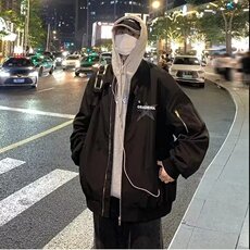 外套男子春秋宽松翻领休闲棉夹克拉链装饰百搭J538，男装夹克，星座1116A-1（原606A）