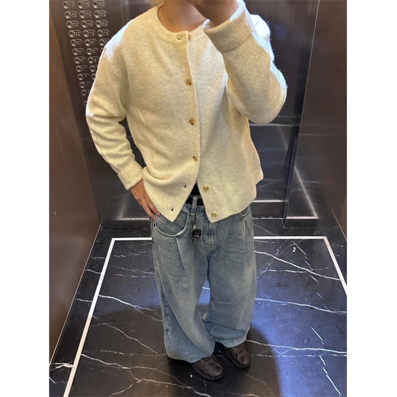 【有货】MY2403ZZ-特58cleanfit纽扣开衫针织衫圆领慵懒风毛衣,男装针织衫/毛衣,星座1007（原301D）