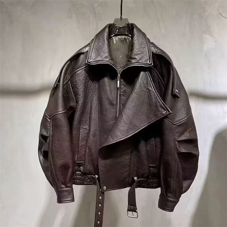W9166-P85网图现货春季新款PU皮仿皮皮衣机车双层领外套上衣,男装皮衣,星座1608-2