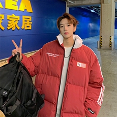 EQ336撞色面包服冬季外套男港风潮流印花棉衣2024新款青少年棉服，男装棉衣，电商C306-1