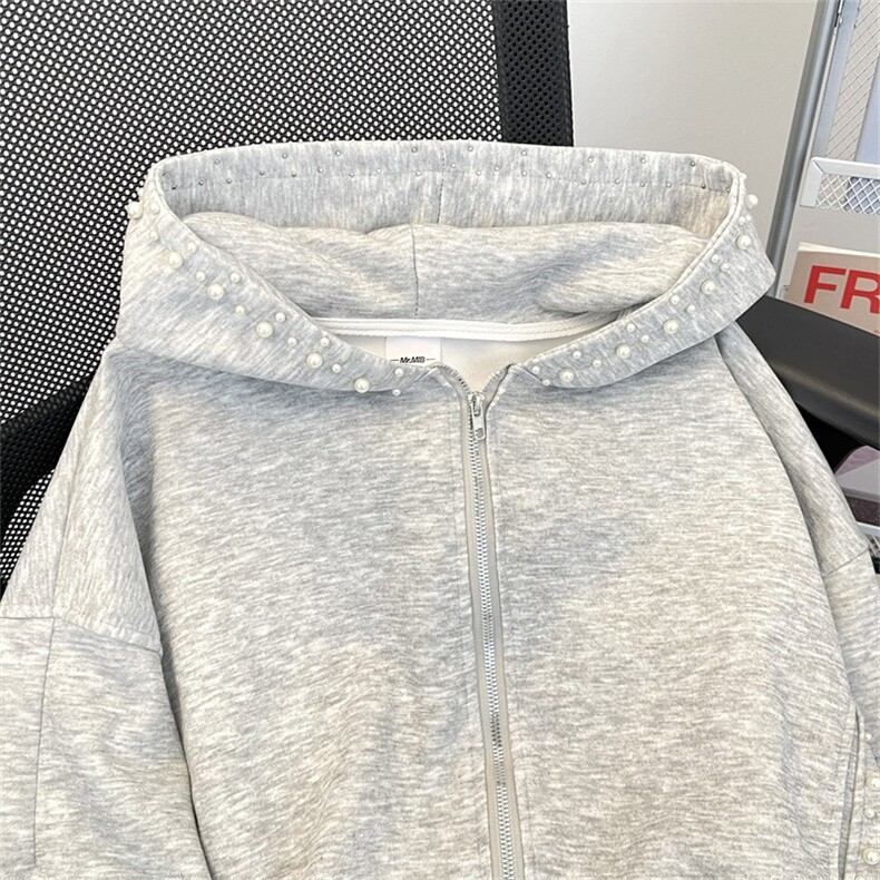 HY0630-P58华棉复合350克原版钉珍珠短款连帽外套女复古修身,女装短外套,电商C233