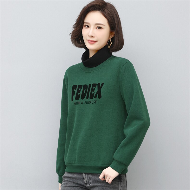 女士卫衣女2025新款春秋中年女装妈妈假两件上衣女时尚洋气,女装卫衣/绒衫,璐依舞