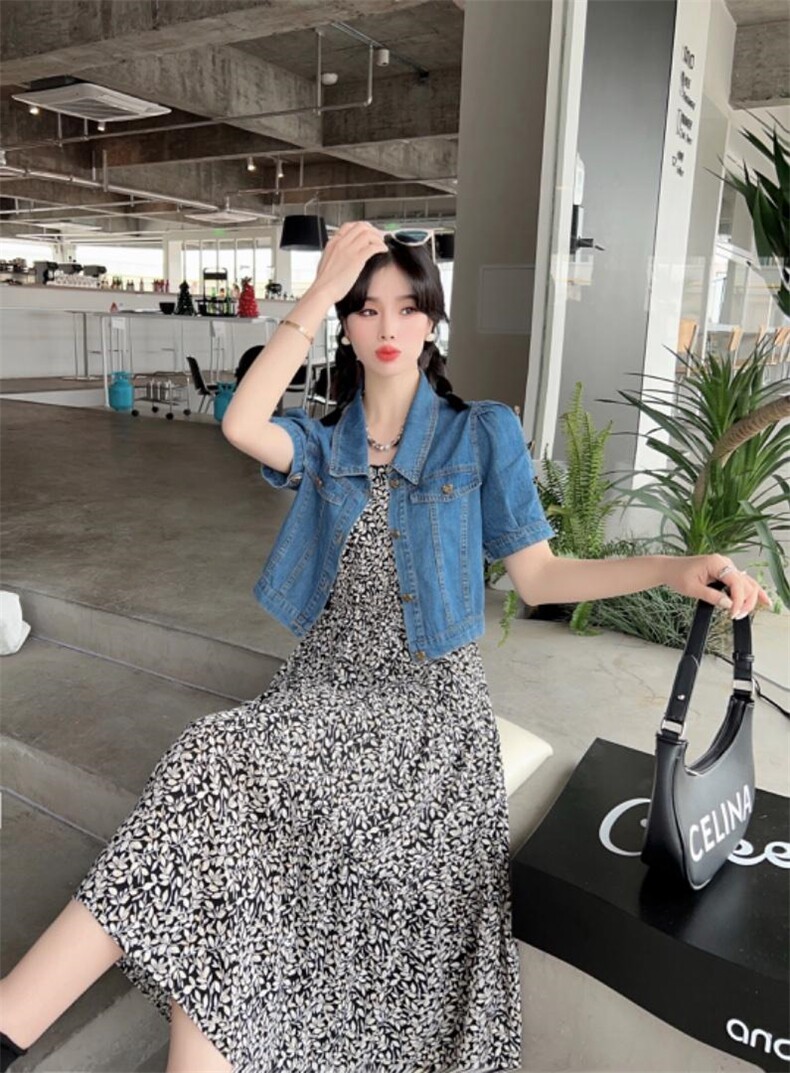 现货碎花连衣裙，女装连衣裙，韩伊雪