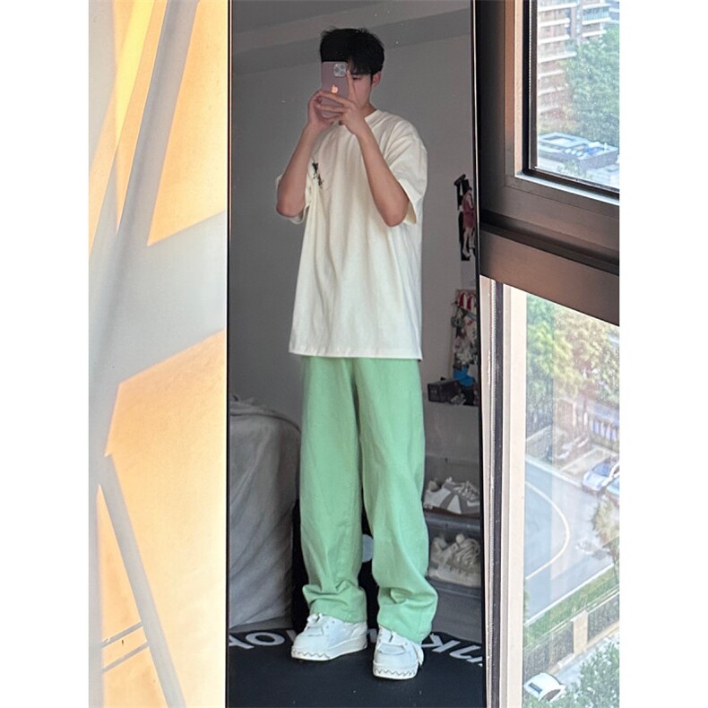 24年春夏季水洗高街vibe直筒宽松阔腿五色牛仔裤NZ2310-P55控78,男装牛仔裤,星座1002-1