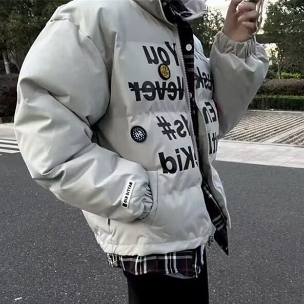 复古假两件撞色棉衣开衫外衣男女嘻哈宽松情侣棉衣外套MY6625,男装棉衣,星座1116A（原606A-3）