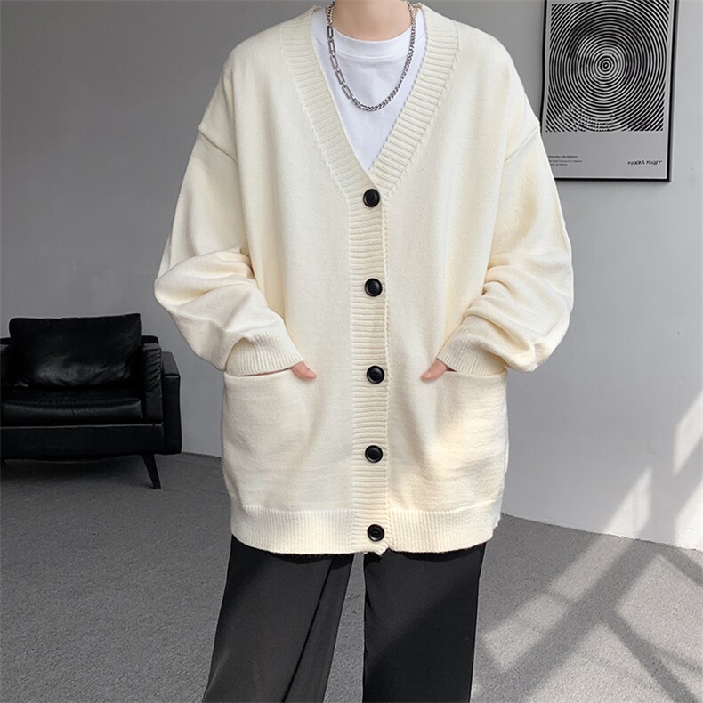 8XL-M大码V领开衫毛衣外套男日系复古宽松慵懒风针织衫KS002p55,男装针织衫/毛衣,电商B312