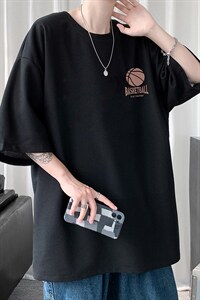 HT73237-P22 华夫格t恤男短袖男大码五分袖  短句风图片