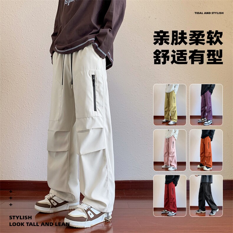 秋冬季美式高街vibe伞兵工装男潮牌休闲裤子XZ301b-2-CK699P32图片