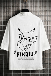 HF59078-P40风汉服男开衫外套七分袖道袍 网格挂拍图片
