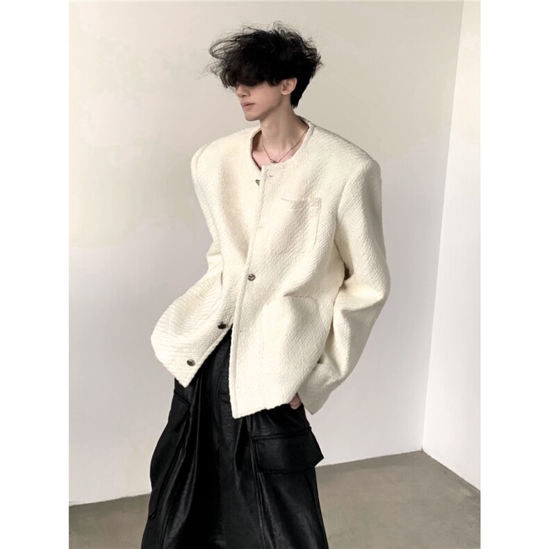 W10289-P63 网图现货 穿搭垫肩西装外套轻奢高级感小香风夹克西服图片