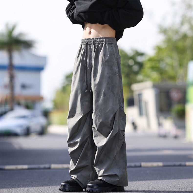 GENIOLAMODE美式工装伞兵裤子男士夏季薄款2025新款宽松直筒休闲,男装休闲裤,星座309（原A406）