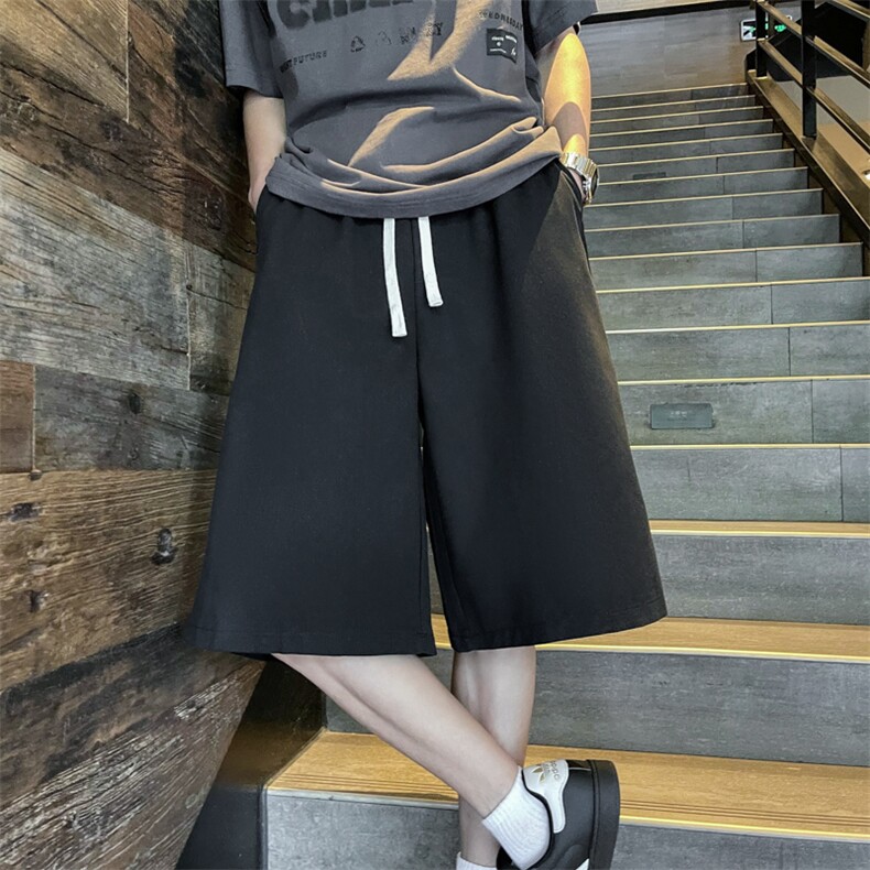 港风复古条纹夏季薄款美式潮牌宽松直筒休闲五分裤,男装牛仔裤,星座410-7
